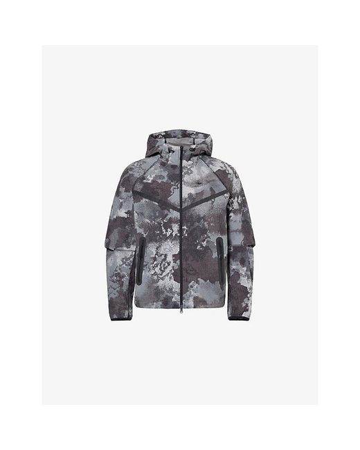 Nike Gray Dri-Fit Technical Printed Shell Jacket for men