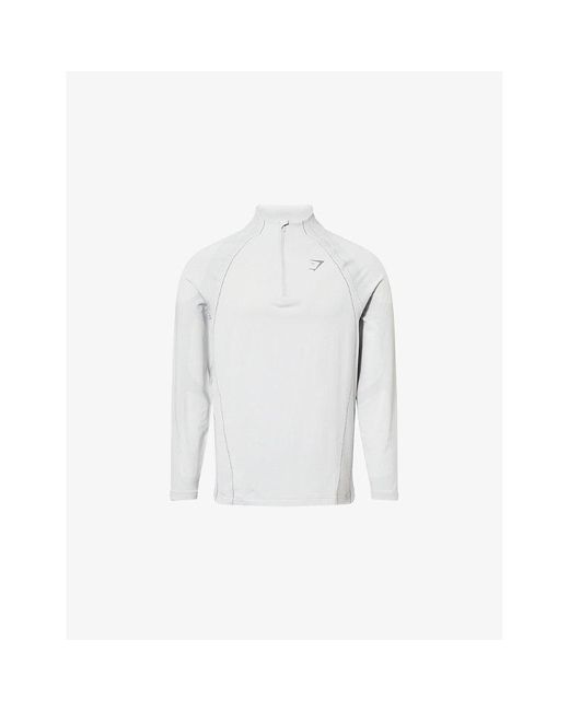 GYMSHARK White Apex Logo-Print Stretch-Woven Jacket for men