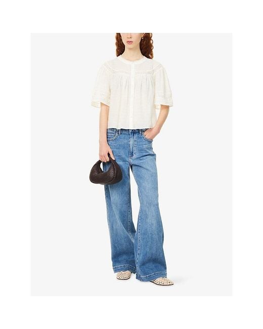 PAIGE Blue Anessa Braided-Pocket Denim Jeans