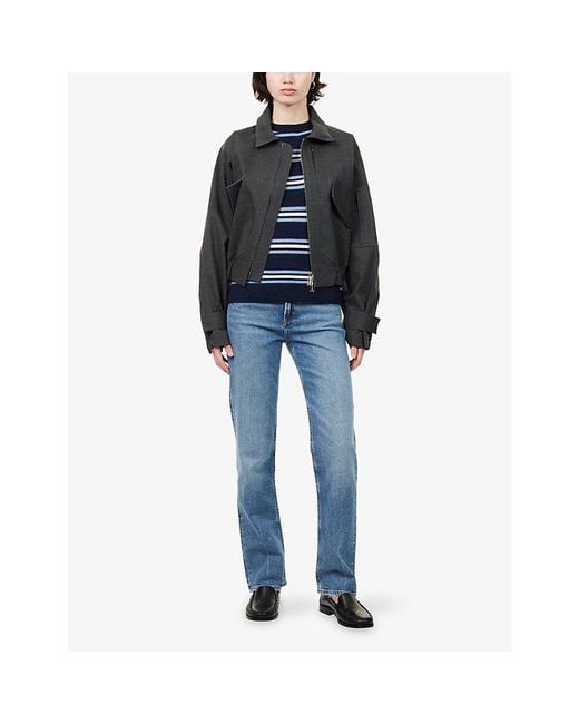 Agolde Blue Slim-Leg Low-Rise Denim Jeans
