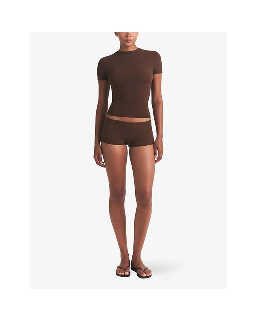 Skims Brown Fits Everybody Short-Sleeve Jersey T-Shirt