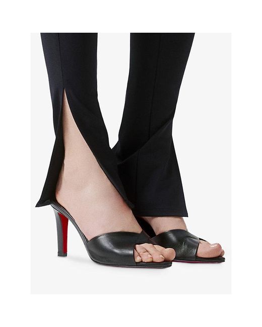 Christian Louboutin Black Fanny Slide 85 Leather Heeled Mules