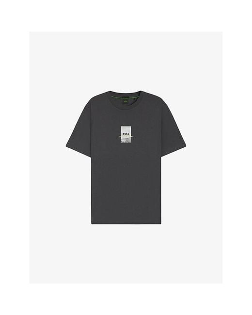 Boss Black Photo-Print Short-Sleeve Stretch-Cotton T-Shirt for men