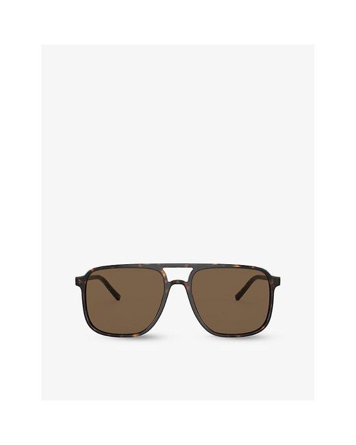 Dolce & Gabbana Brown Dg4403 Pilot-frame Tortoiseshell Acetate Sunglasses
