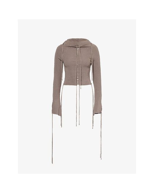 Jaded London White Vargo Lace-Up Woven-Blend Top