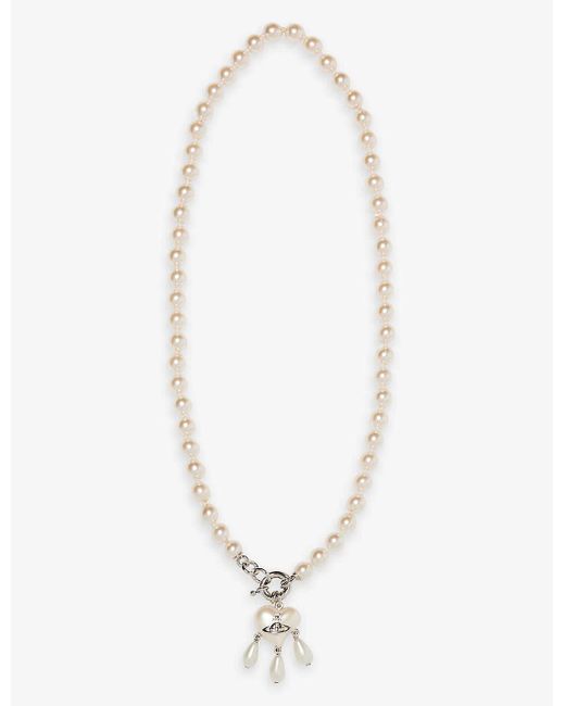 Vivienne Westwood White Sheryl Faux-pearl And Brass Necklace