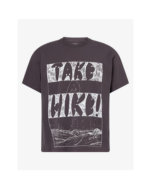 STORY mfg. Black Grateful Printed Cotton T-Shirt for men