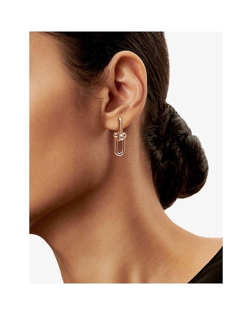 Tiffany & Co White Tiffany Hardwear Medium Link 18Ct Rose- Drop Earrings