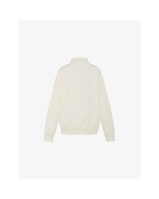 The Row White Corzas Relaxed Polo Cotton-Jersey Sweatshirt