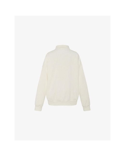 The Row White Corzas Relaxed Polo Cotton-Jersey Sweatshirt