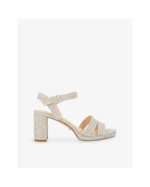 Dune White Manifesting Woven Heeled Sandals