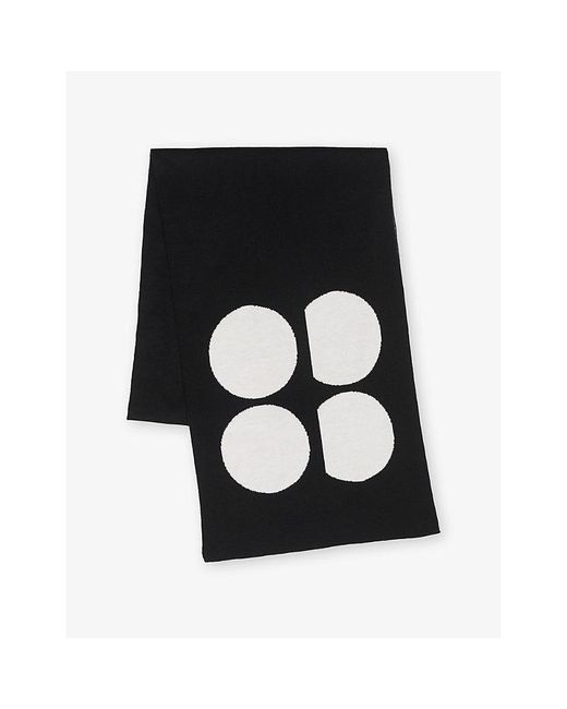 Sweaty Betty Black Logo-Print Wool-Blend Scarf