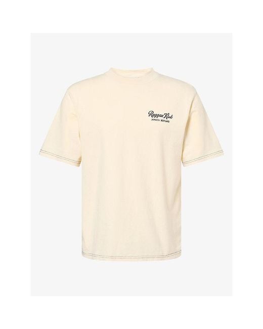 Nicholas Daley Natural Lion Graphic-Print Cotton T-Shirt for men