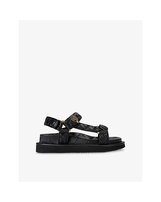 Kurt Geiger Women's Black Orson Faux-Leather Sandals