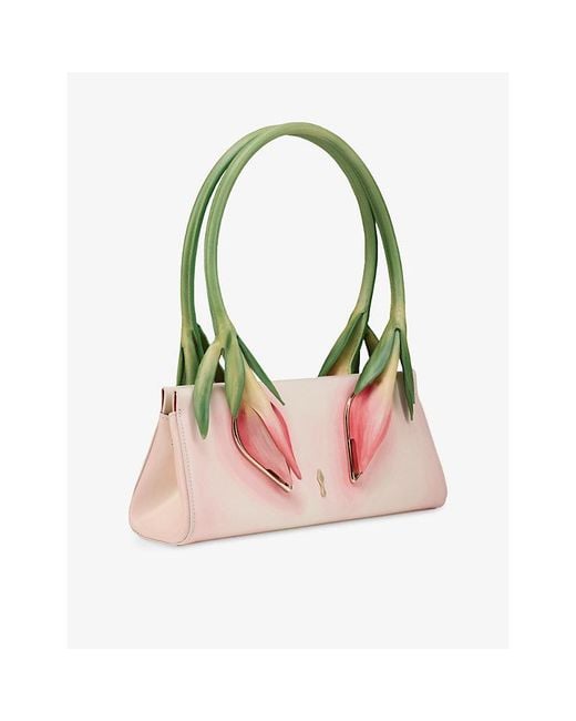 Christian Louboutin Pink Venus Tulip Baguette Leather Shoulder Bag