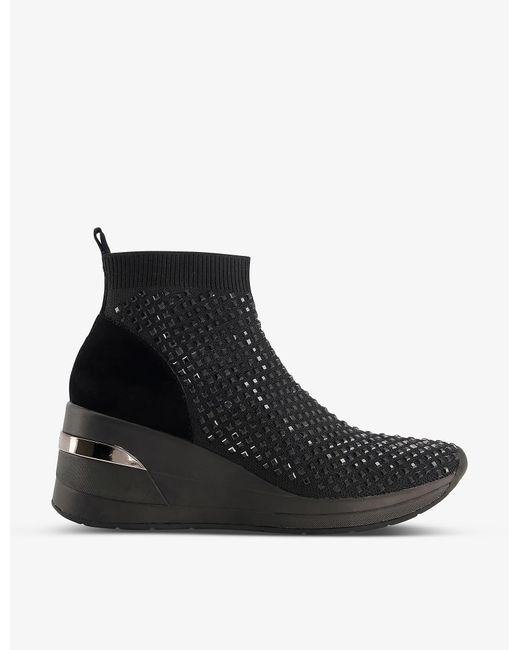dune black sock trainers