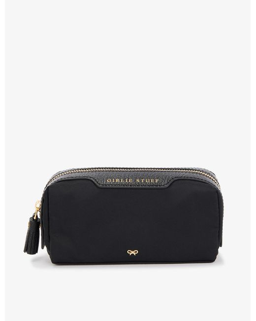 Anya Hindmarch Synthetic Girlie Stuff Recycled-nylon Zip Pouch in Black ...