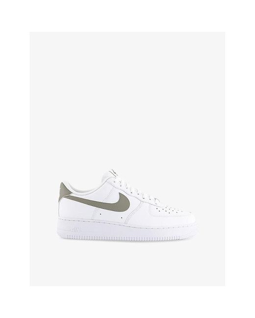 Nike White Air Force 1 07 Leather Low-Top Trainers for men