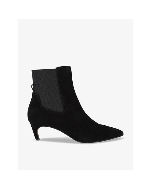 KG by Kurt Geiger Black Trace Kitten-Heel Faux-Suede Ankle Boots