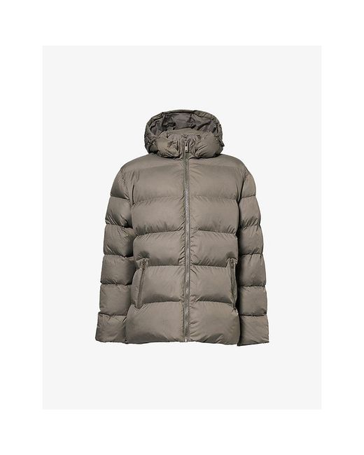 Arne Gray Hooded Short Shell-Padded Puffer Jacket for men