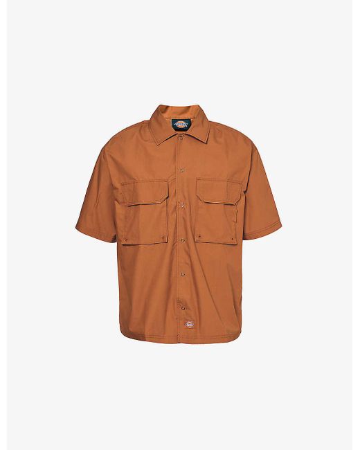 Dickies Brown Fishersville Brand-patch Cotton Shirt for men