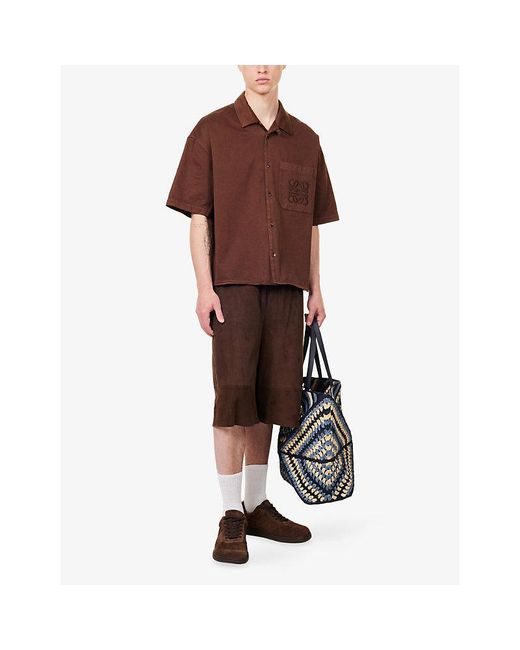 Loewe Brown X Paula's Ibiza Embroidered Cotton Shirt for men