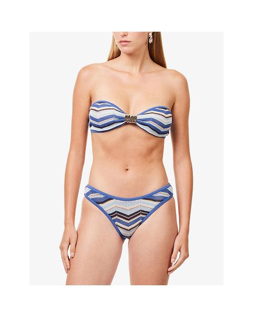Devon Windsor Blue Samira Bandeau Knitted Bikini Top