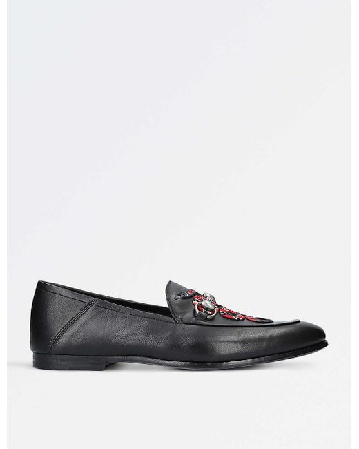 Gucci Black Kingsnake Leather Loafers for men