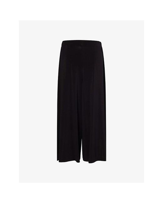 Issey Miyake Black Draped Relaxed-fit Woven-blend Trousers