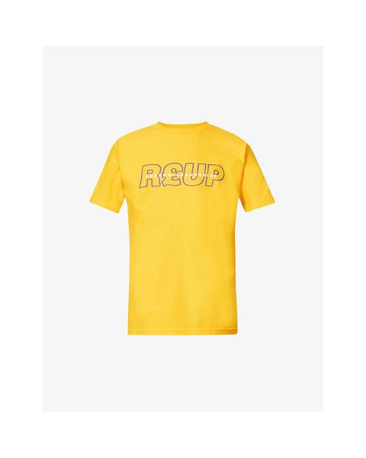 BADDEST SKATE SHOP Yellow Reup Graphic-Print Cotton-Jersey T-Shirt for men