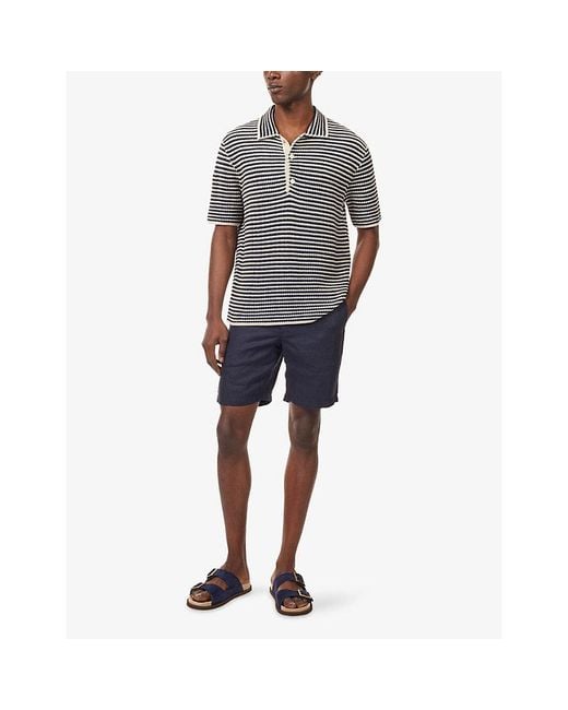 Orlebar Brown Gray Lowry Striped Cotton Polo Shirt for men