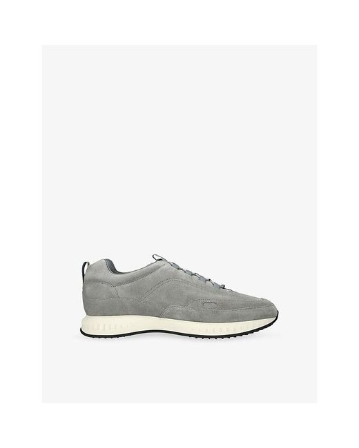 John Lobb White Stream Laced Suede Trainers for men
