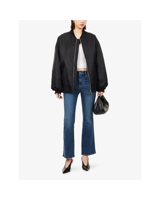 GOOD AMERICAN Blue Good Petite Flare Stretch-Denim Jeans