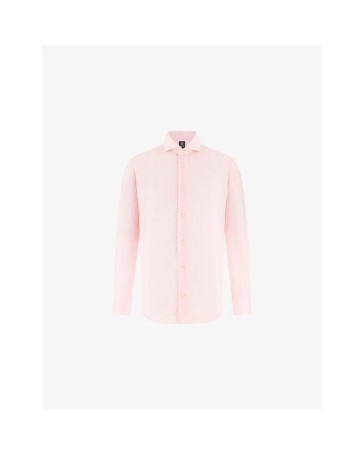 Boggi Pink Slim-Fit Cotton-Twill Shirt for men
