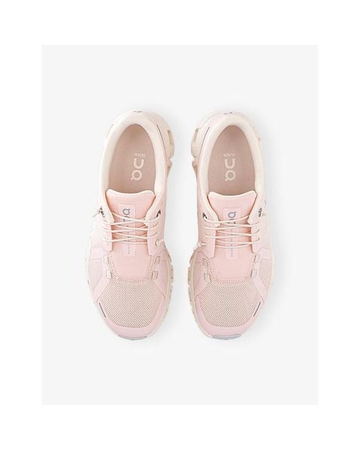On Shoes Pink Cloud 6 Mesh Low-Top Trainers