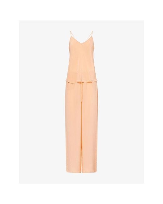 Olivia Von Halle Orange Bliss Silk Crêpe De Chine Camisole Set