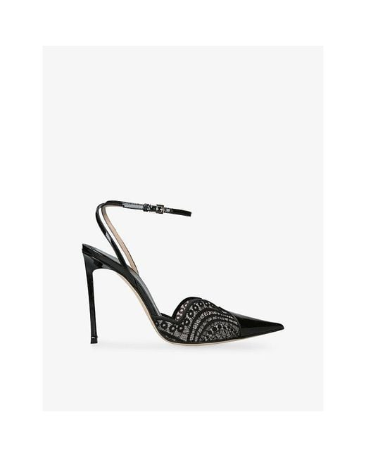 Tom Ford White Lace-Embroidered 105 Leather Heeled Pumps