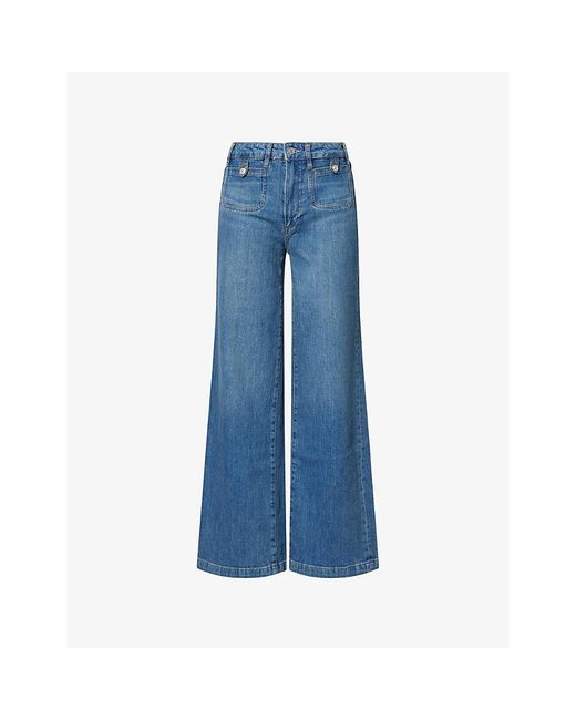 PAIGE Blue Anessa Straight-Leg Denim Jeans