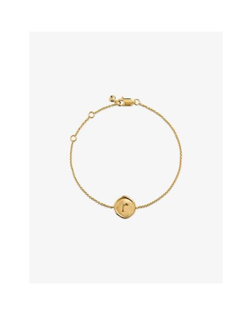 Monica Vinader Metallic Initial R Stamp 18Ct Vermeil Bracelet