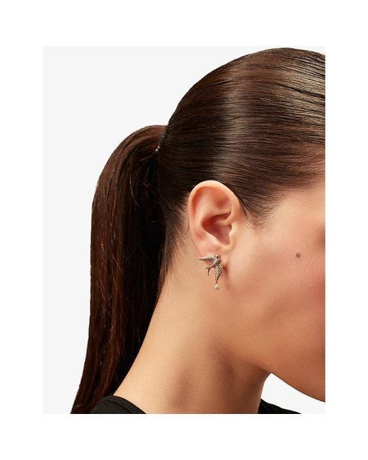 Kismet by Milka Metallic Sparrow 0.02Ct Diamond Drop Earring