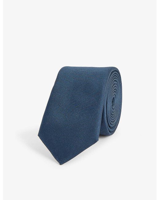 Givenchy Blue Textured-weave Silk Tie for men