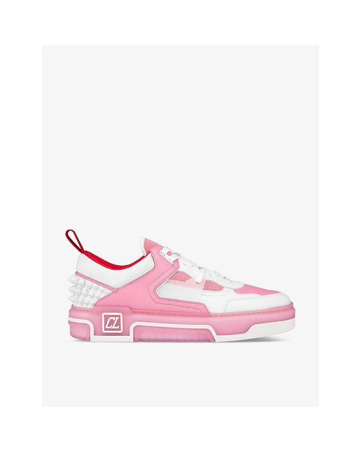 Christian Louboutin Pink Astroloubi Leather Low-top Trainers for men