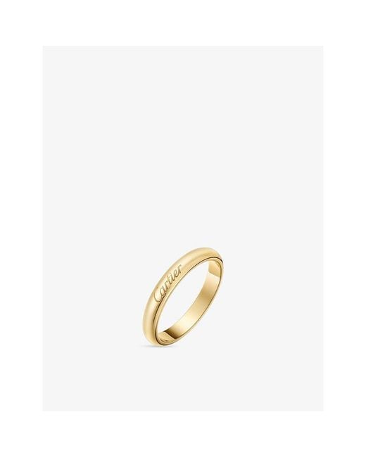 Cartier Metallic C De 3Mm 18Ct- And 0.02Ct Brilliant-Cut Diamond Wedding Ring for men