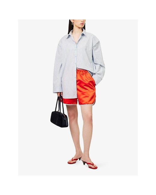 Frankie Shop Blue Oana Striped Cotton Shirt