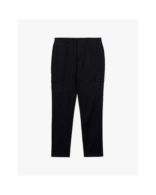 Ted Baker Black Hakknee Patch-pocket Slim-fit Stretch-cotton Trousers for men