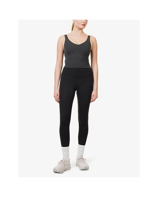 lululemon athletica Black Align Cropped Stretch-woven Top