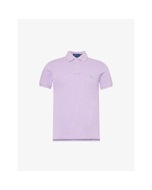Polo Ralph Lauren Purple Logo-embroidered Slim-fit Cotton-piqué Polo Shirt for men
