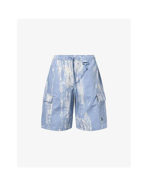Reese Cooper Blue Sierra Logo-Embroidered Cotton-Ripstop Shorts for men