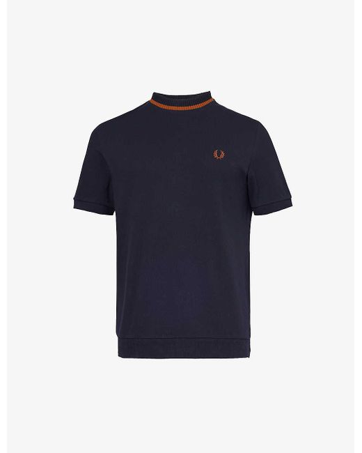 Fred Perry Blue Vy Ringer Logo-embroidered Cotton-jersey T-shirt for men