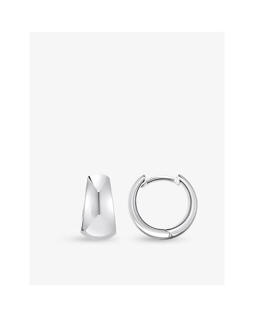 Thomas Sabo White Trapezoidal Chunky 925 Sterling Hoop Earrings